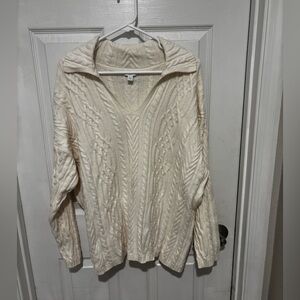 J Jill Women's Cream Cable Knit Sweater new without tags 2X